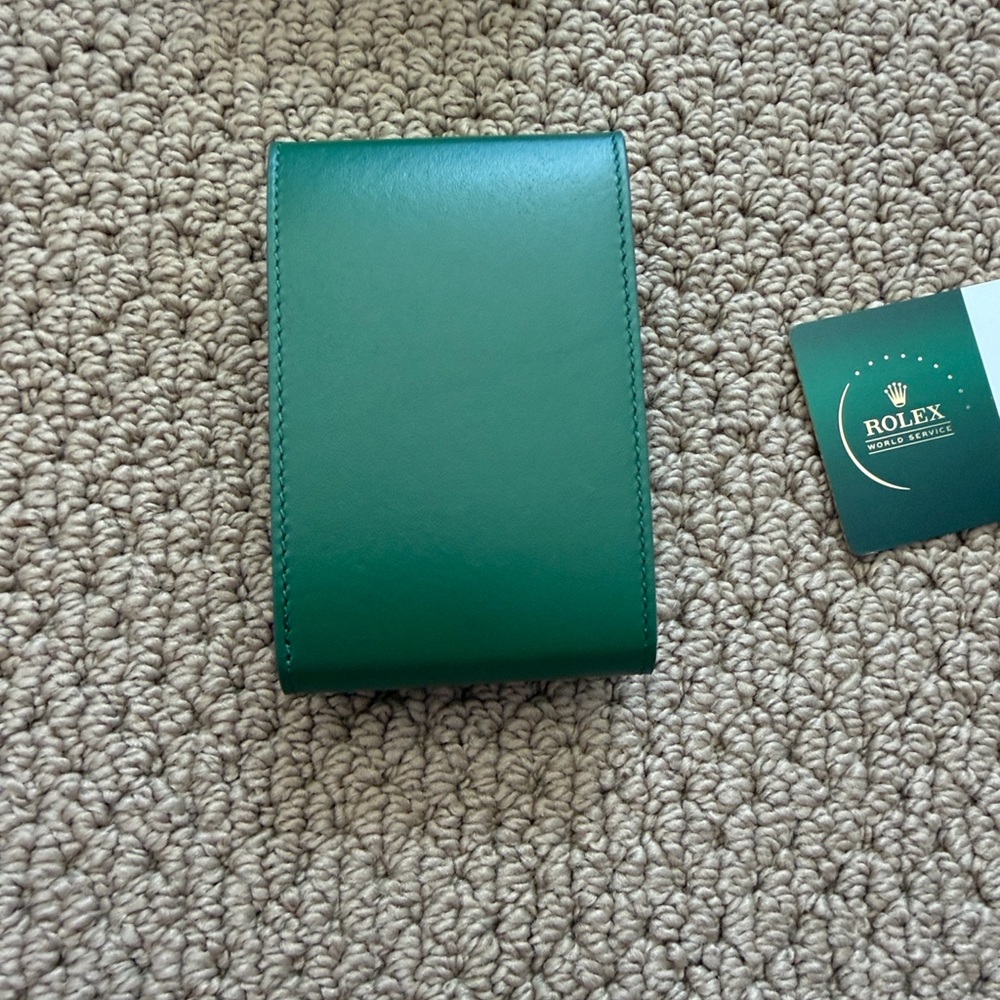 Rolex Green Leather Watch Case with Box. - Picture 3 of 11